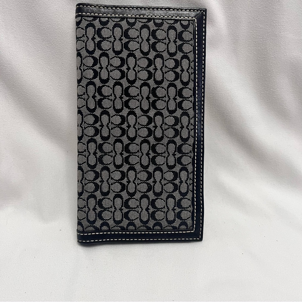Coach Bifold Cheque Book Wallet in Monogram Canvas and Leather
